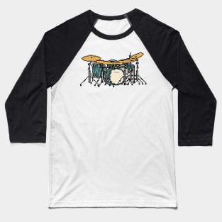 Pixel Blue Steel Drums Baseball T-Shirt